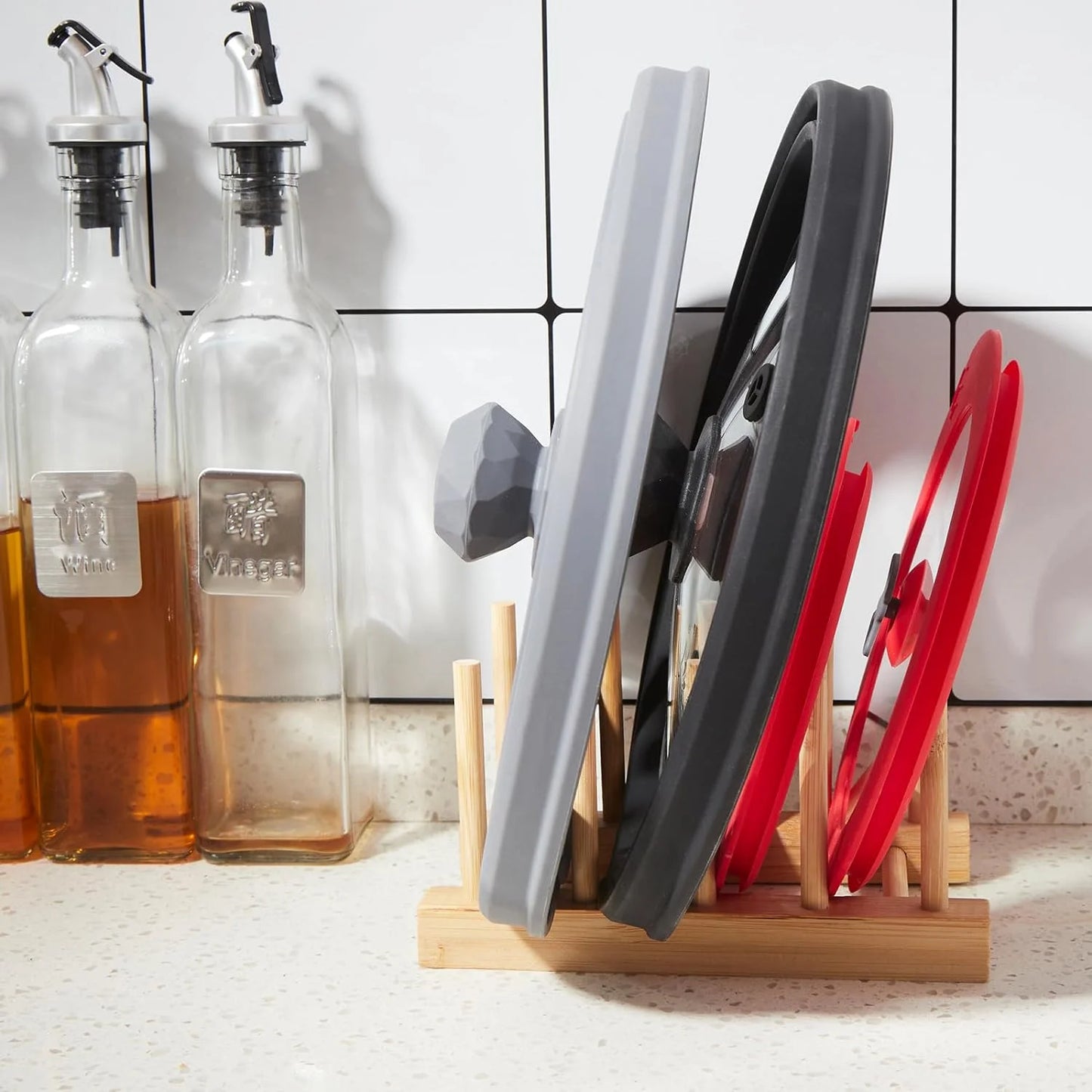 Microwave Splatter Cover Vented Glass Cover Splatter Guard Lid with Collapsible Silicone for Food as Pot Cover Plate Cover 10.5 Inch for 6 7 8 9 10 Inch Plate Bowl