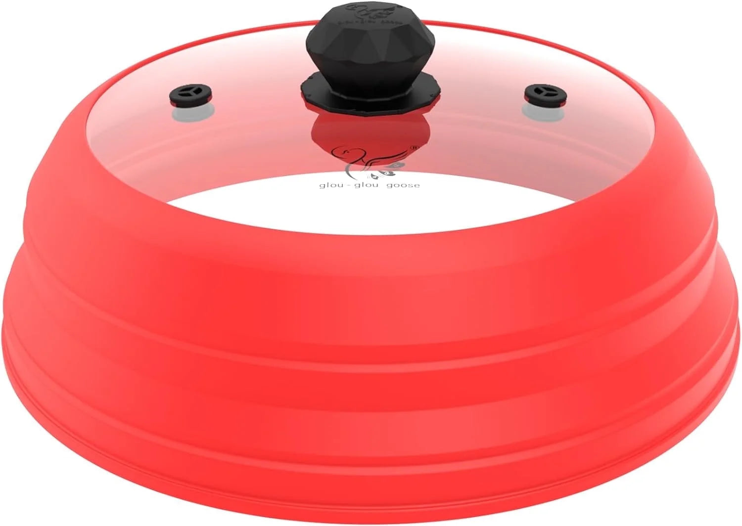 Microwave Splatter Cover Vented Glass Cover Splatter Guard Lid with Collapsible Silicone for Food as Pot Cover Plate Cover 10.5 Inch for 6 7 8 9 10 Inch Plate Bowl