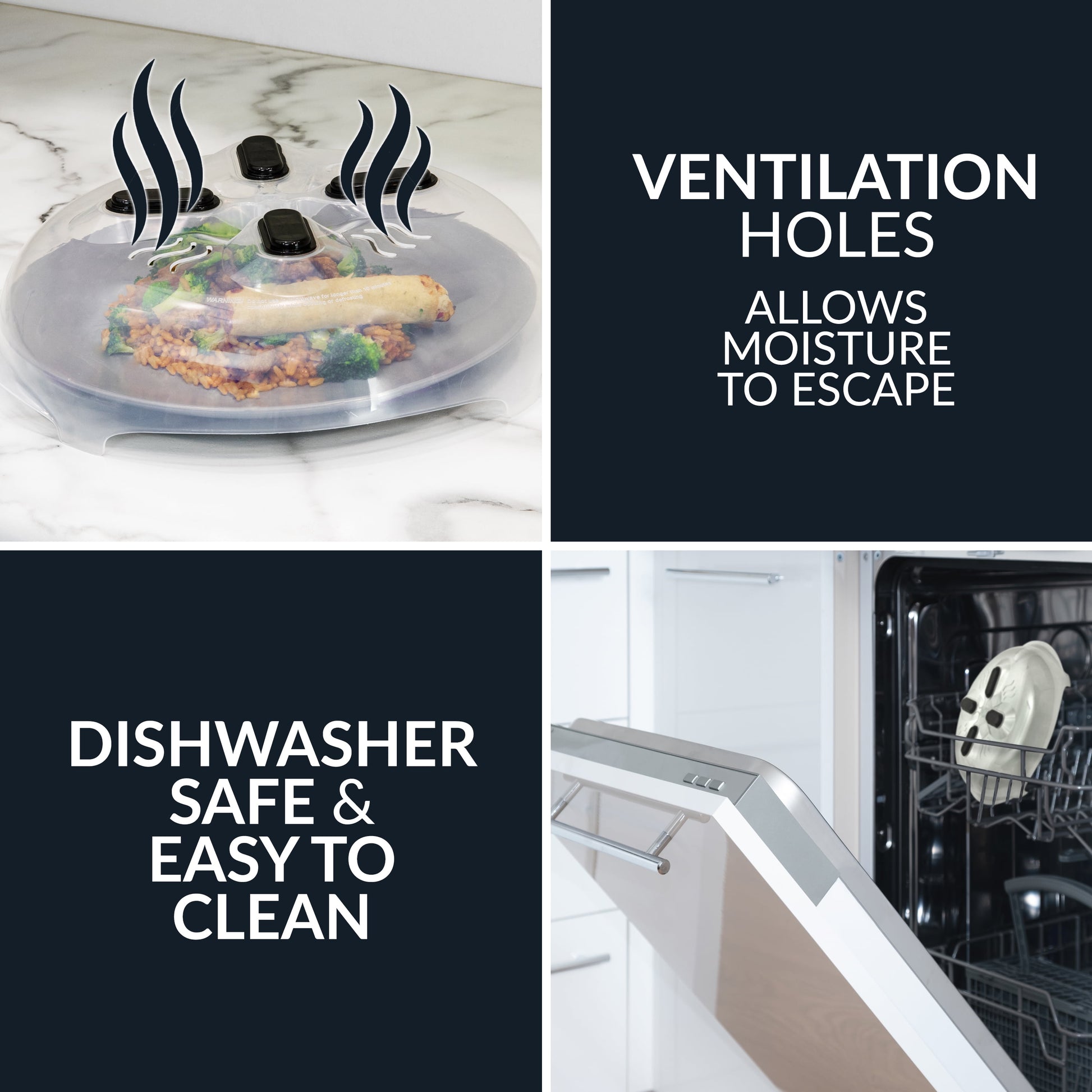 12-Inch Microwave Plate Cover Shield with Magnets