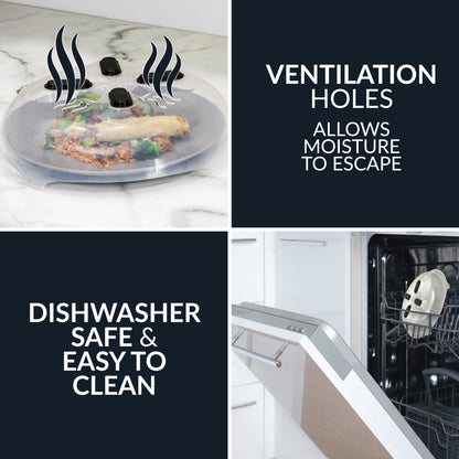 12-Inch Microwave Plate Cover Shield with Magnets