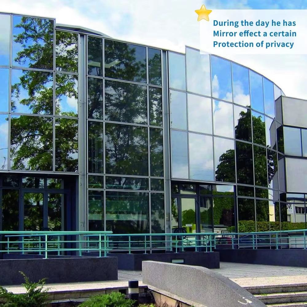 Window Privacy Film One Way Daytime Mirror Tint Treatments UV Heat Control Vinyl Stickers Sun Block Glass Paper Door Covering