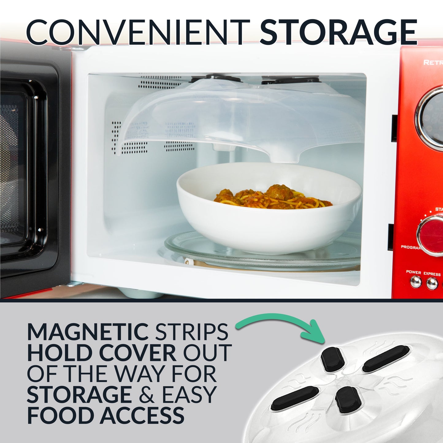 12-Inch Microwave Plate Cover Shield with Magnets