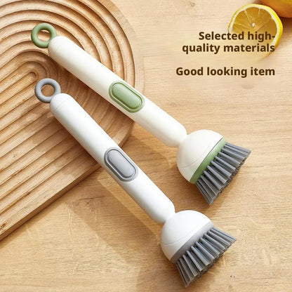 Kitchen Pot Brush for Home Use Long Handle Rotating Dish Washing Scrubber with Liquid Dispenser Bowl Pans Brush Cleaning Tools