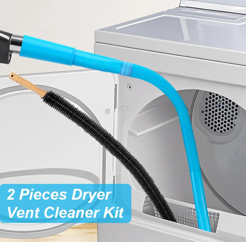 Dryer Vent Cleaner Kit Compatible with Most Vacuum Cleaner, Dryer Lint Brush and Vacuum Hose Attachment with Universal Connector