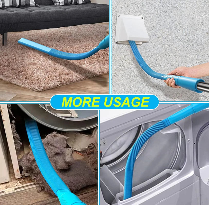 Dryer Vent Cleaner Kit Compatible with Most Vacuum Cleaner, Dryer Lint Brush and Vacuum Hose Attachment with Universal Connector