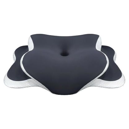 Ergonomic Cervical Pillow Memory Foam Pillow Neck Pain Relief Comes with Ice Silk Pillowcase Adjustable for Back Side Sleepers