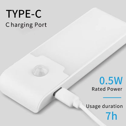 LED Night Light Motion Sensor Rechargeable Night Lamp Magnetic Cabinet Closet Stairs Hallway Wall Bedroom Kitchen Night Lights