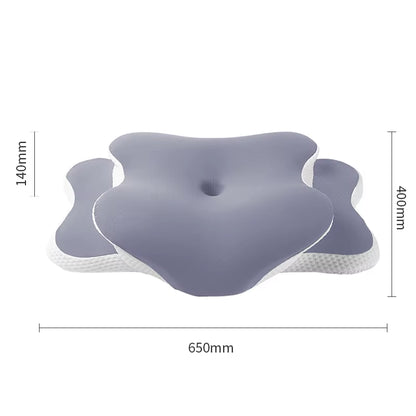 Ergonomic Cervical Pillow Memory Foam Pillow Neck Pain Relief Comes with Ice Silk Pillowcase Adjustable for Back Side Sleepers