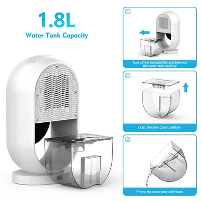 Acare Air Dehumidifier with Humidity Control Air Dryer with 1.8L Water Tank Moisture Absorbers for Home Closet Basement Wardrobe